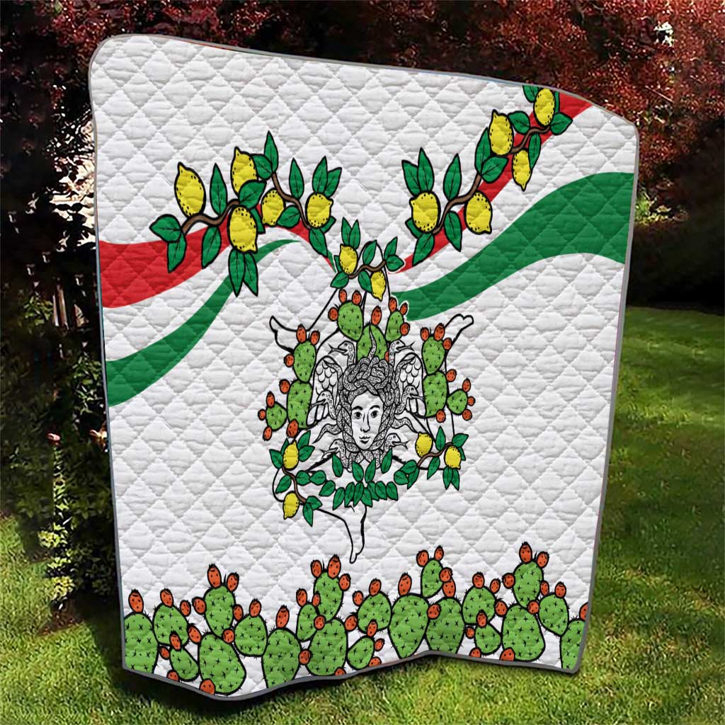 Sicilian Triskelion Quilt with Cactus and Lemons - Wonder Print Shop