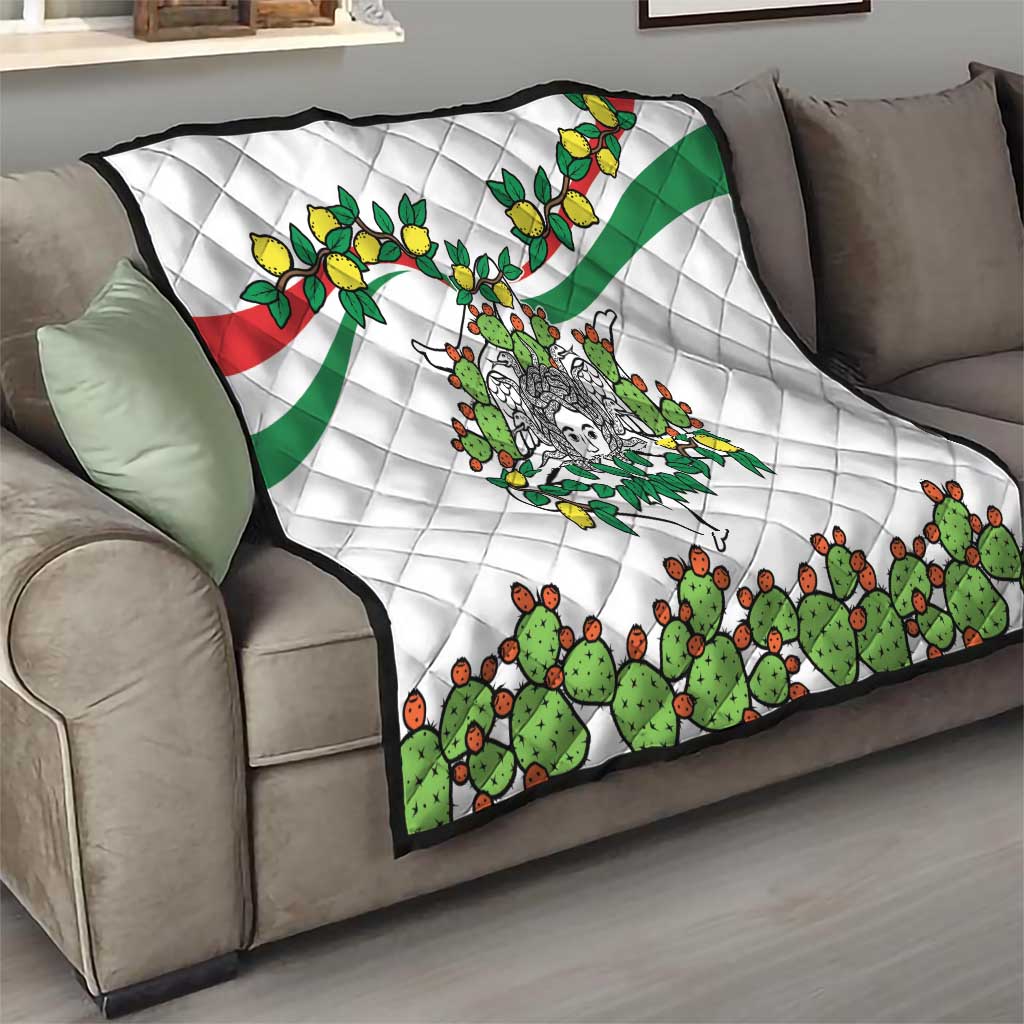 Sicilian Triskelion Quilt with Cactus and Lemons - Wonder Print Shop