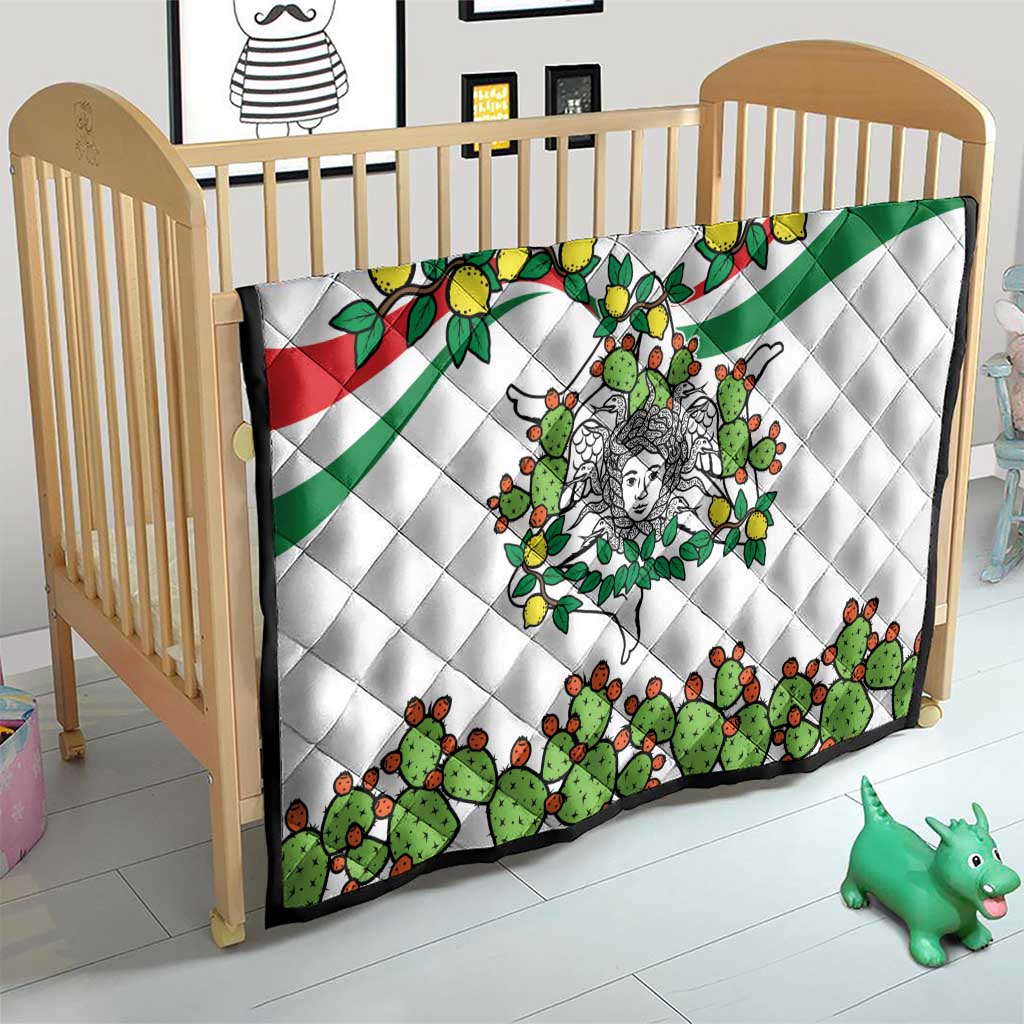 Sicilian Triskelion Quilt with Cactus and Lemons - Wonder Print Shop
