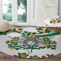 Sicilian Triskelion Round Carpet with Cactus and Lemons