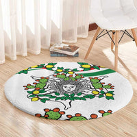 Sicilian Triskelion Round Carpet with Cactus and Lemons