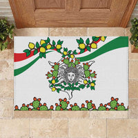 Sicilian Triskelion Rubber Doormat with Cactus and Lemons - Wonder Print Shop