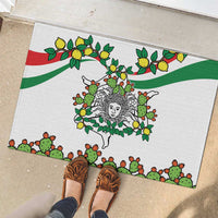 Sicilian Triskelion Rubber Doormat with Cactus and Lemons - Wonder Print Shop