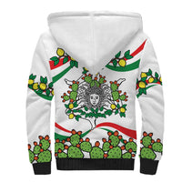 Sicilian Triskelion Sherpa Hoodie with Cactus and Lemons - Wonder Print Shop
