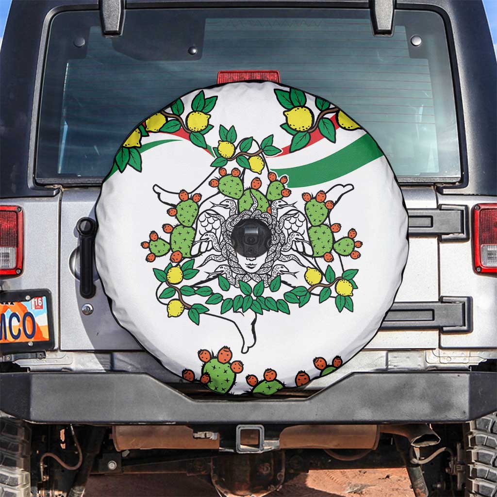 Sicilian Triskelion Spare Tire Cover with Cactus and Lemons - Wonder Print Shop