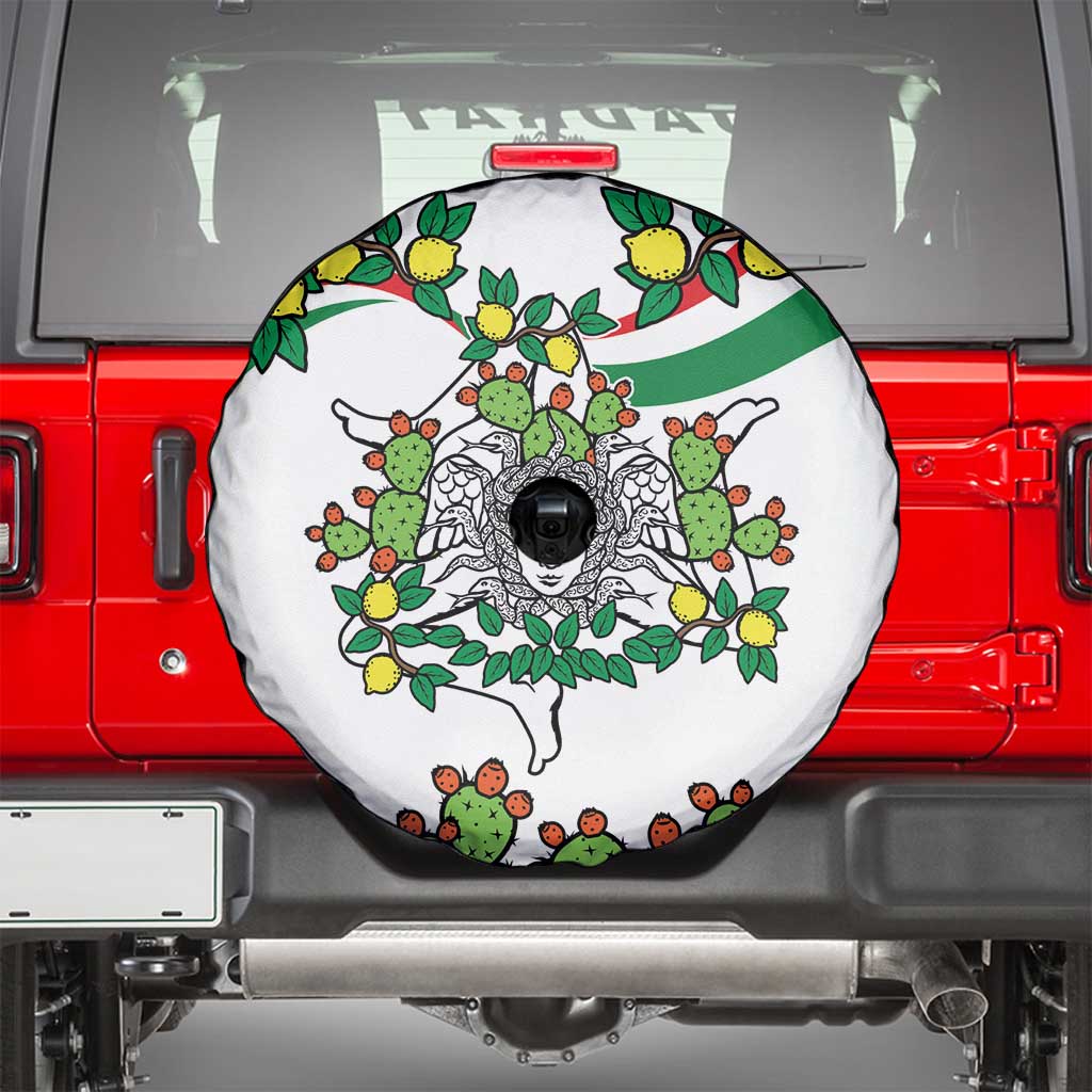 Sicilian Triskelion Spare Tire Cover with Cactus and Lemons - Wonder Print Shop