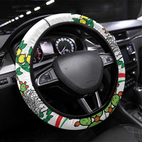 Sicilian Triskelion Steering Wheel Cover with Cactus and Lemons - Wonder Print Shop
