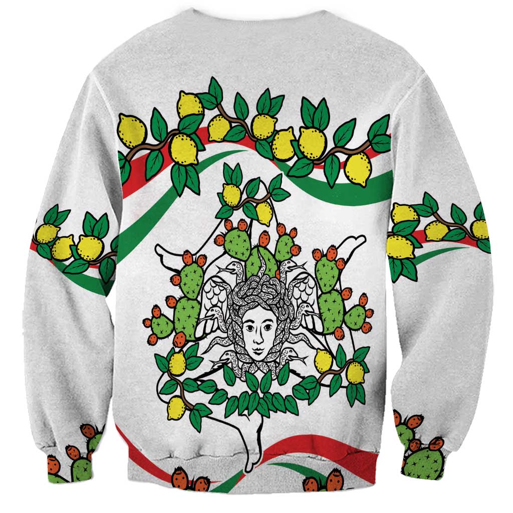 Sicilian Triskelion Sweatshirt with Cactus and Lemons - Wonder Print Shop