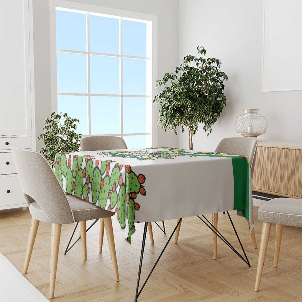 Sicilian Triskelion Tablecloth with Cactus and Lemons - Wonder Print Shop