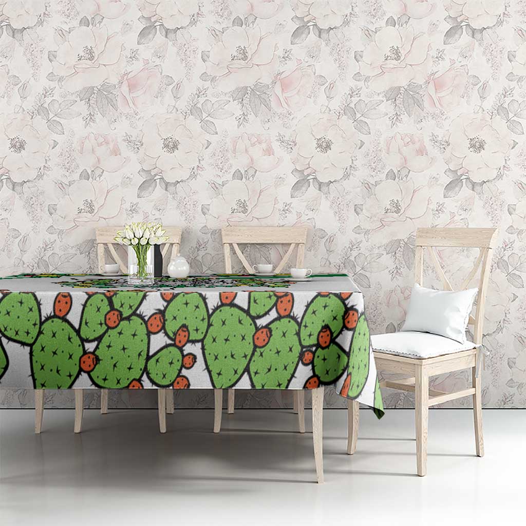 Sicilian Triskelion Tablecloth with Cactus and Lemons - Wonder Print Shop