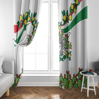 Sicilian Triskelion Window Curtain with Cactus and Lemons - Wonder Print Shop