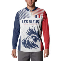 Custom France Football Button Sweatshirt Les Bleus Rooster Sporty Style LT9 - Wonder Print Shop