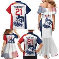 Custom France Football Family Matching Mermaid Dress and Hawaiian Shirt Les Bleus Rooster Sporty Style LT9 - Wonder Print Shop
