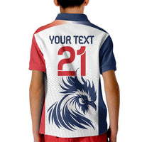 Custom France Football Kid Polo Shirt Les Bleus Rooster Sporty Style - Wonder Print Shop