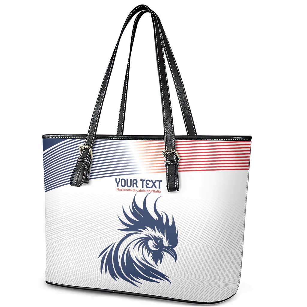 Custom France Football Leather Tote Bag Les Bleus Rooster Sporty Style - Wonder Print Shop