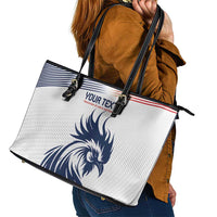 Custom France Football Leather Tote Bag Les Bleus Rooster Sporty Style - Wonder Print Shop