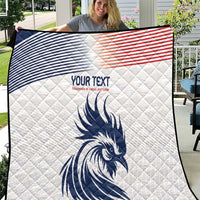 Custom France Football Quilt Les Bleus Rooster Sporty Style - Wonder Print Shop