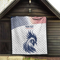 Custom France Football Quilt Les Bleus Rooster Sporty Style - Wonder Print Shop