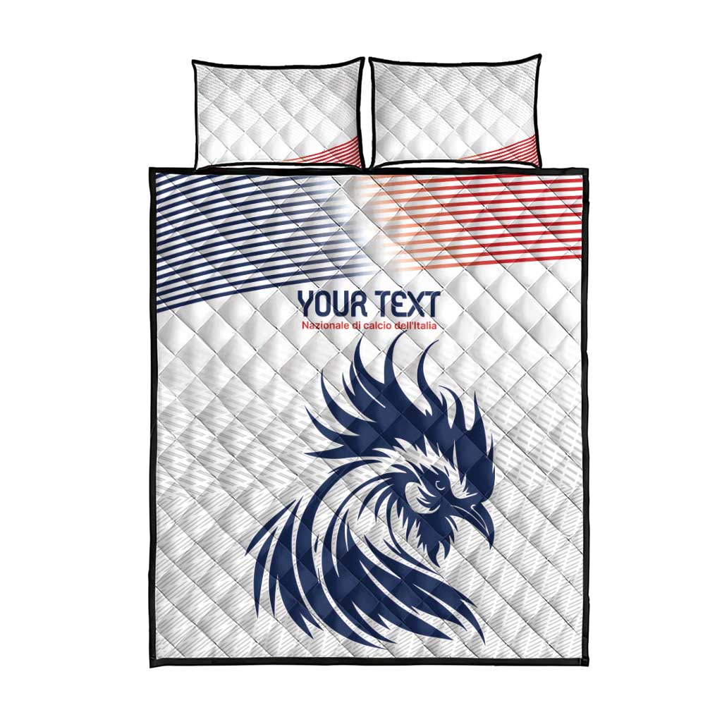 Custom France Football Quilt Bed Set Les Bleus Rooster Sporty Style - Wonder Print Shop