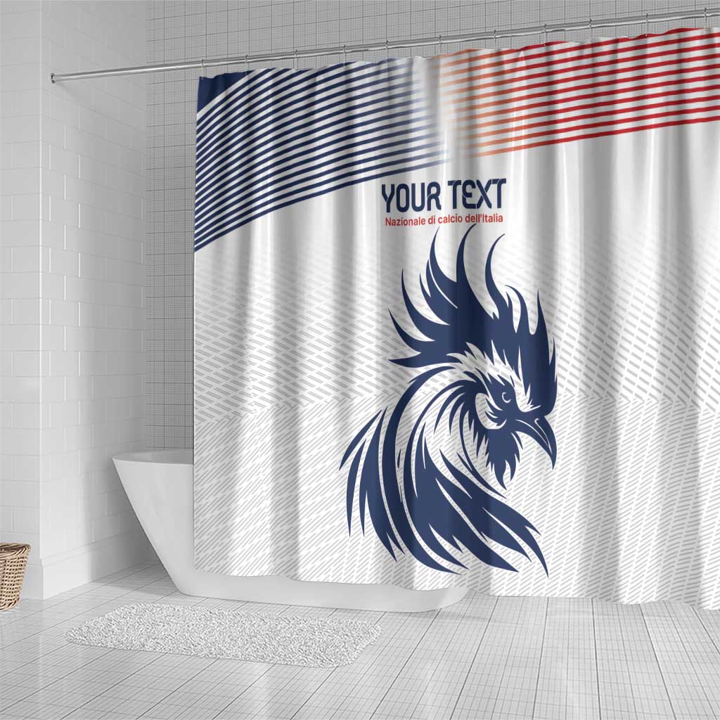 Custom France Football Shower Curtain Les Bleus Rooster Sporty Style