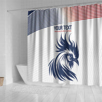 Custom France Football Shower Curtain Les Bleus Rooster Sporty Style