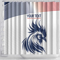 Custom France Football Shower Curtain Les Bleus Rooster Sporty Style