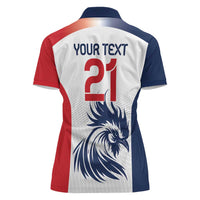 Custom France Football Women Polo Shirt Les Bleus Rooster Sporty Style - Wonder Print Shop