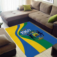 Personalized Gabon Independence Day 1960 Area Rug Gabonaise Coat of Arms - Wonder Print Shop