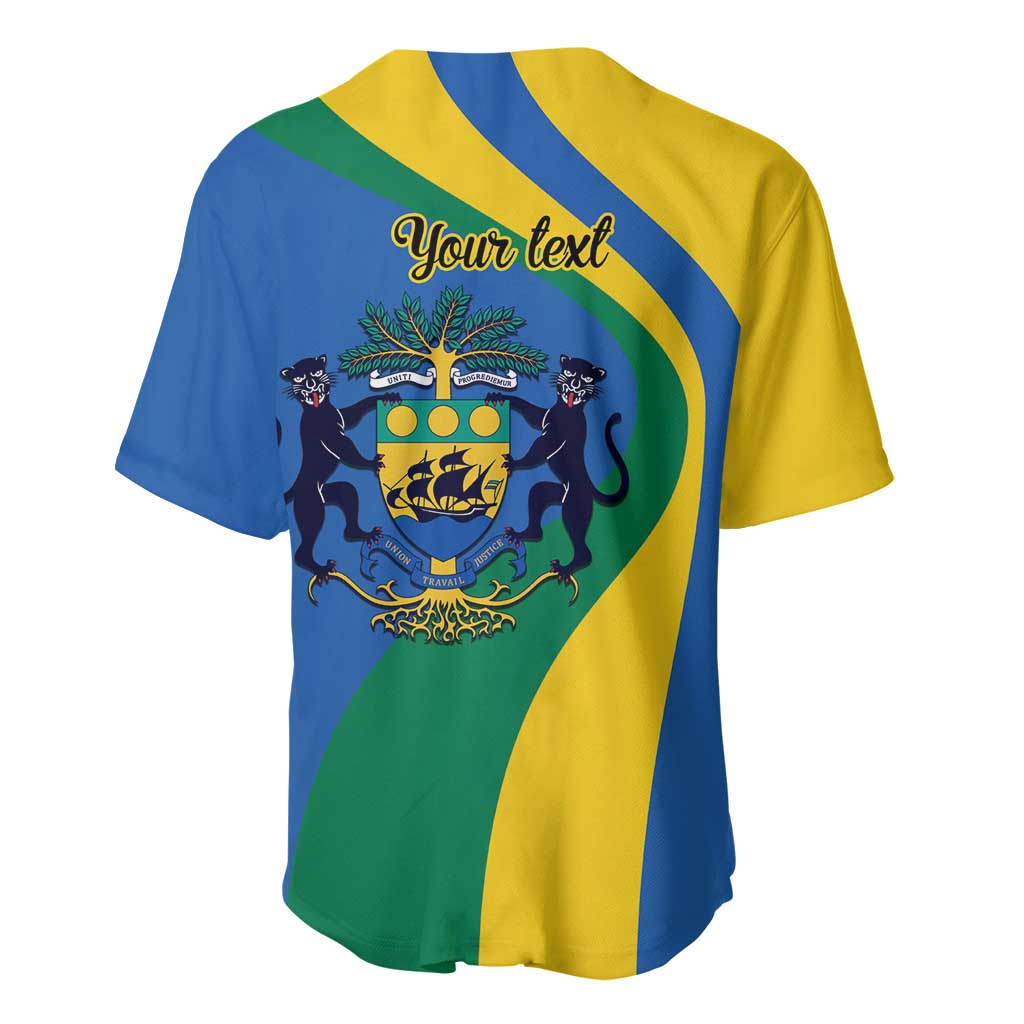 Personalized Gabon Independence Day 1960 Baseball Jersey Gabonaise Coat of Arms - Wonder Print Shop