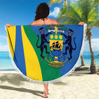 Personalized Gabon Independence Day 1960 Beach Blanket Gabonaise Coat of Arms - Wonder Print Shop