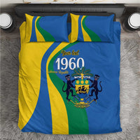 Personalized Gabon Independence Day 1960 Bedding Set Gabonaise Coat of Arms - Wonder Print Shop