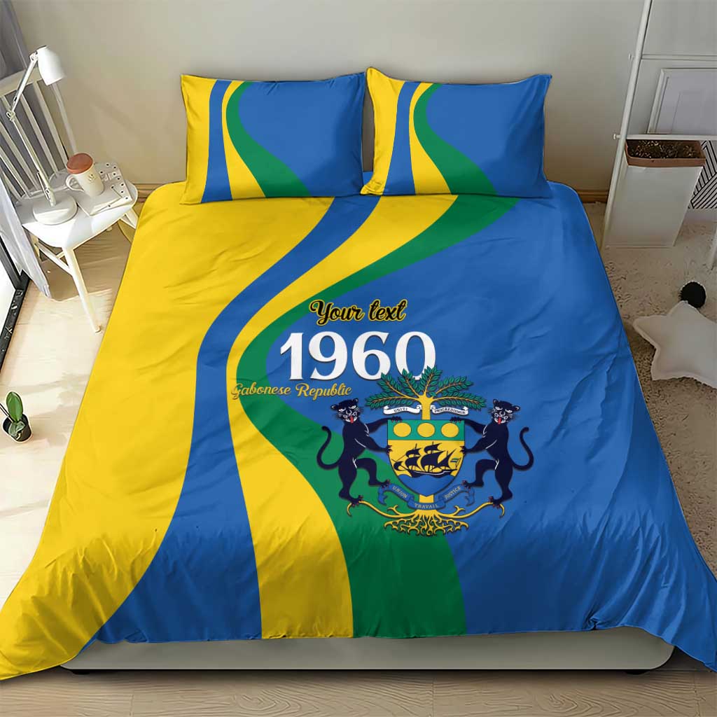 Personalized Gabon Independence Day 1960 Bedding Set Gabonaise Coat of Arms - Wonder Print Shop