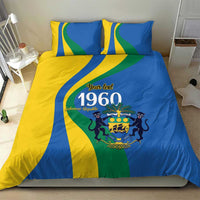 Personalized Gabon Independence Day 1960 Bedding Set Gabonaise Coat of Arms - Wonder Print Shop
