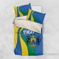 Personalized Gabon Independence Day 1960 Bedding Set Gabonaise Coat of Arms - Wonder Print Shop