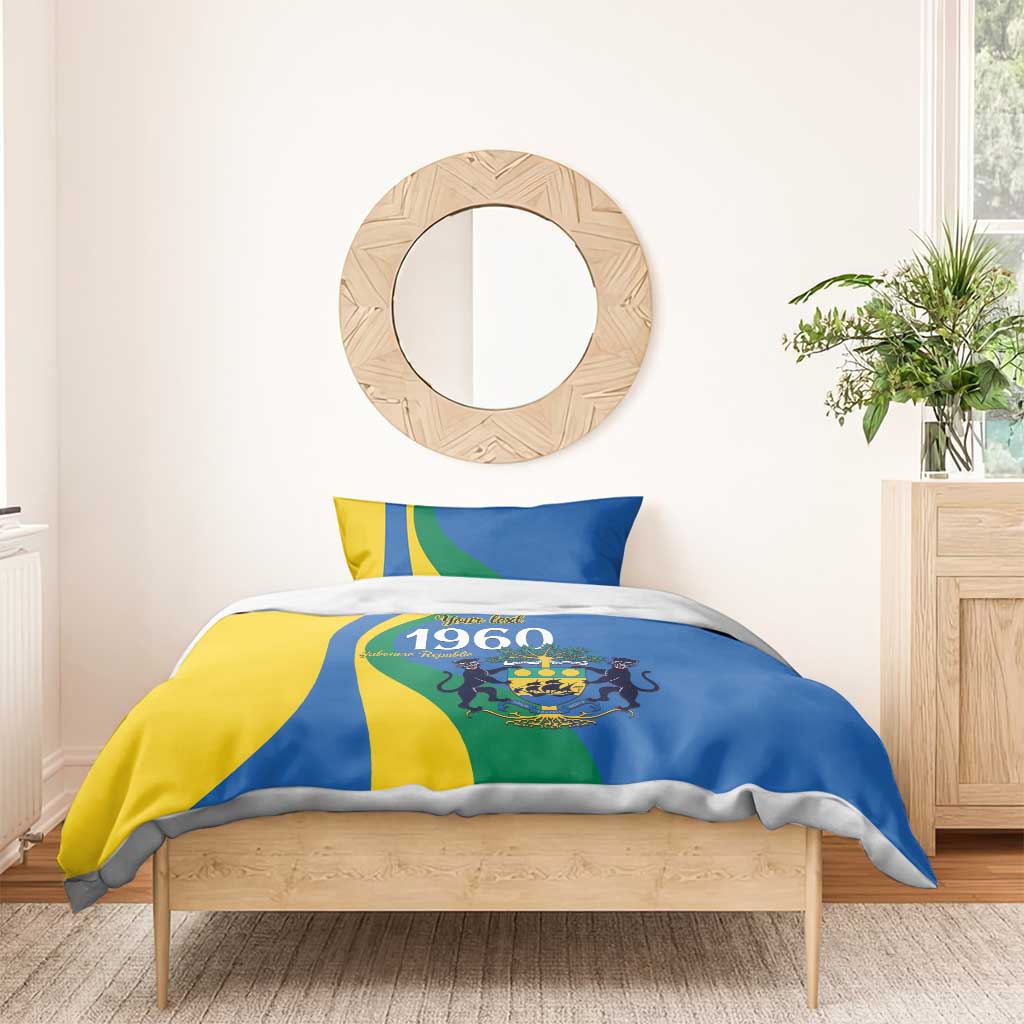 Personalized Gabon Independence Day 1960 Bedding Set Gabonaise Coat of Arms - Wonder Print Shop