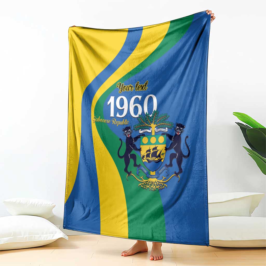 Personalized Gabon Independence Day 1960 Blanket Gabonaise Coat of Arms - Wonder Print Shop