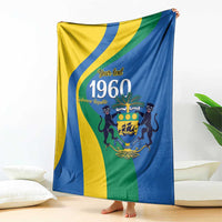 Personalized Gabon Independence Day 1960 Blanket Gabonaise Coat of Arms - Wonder Print Shop