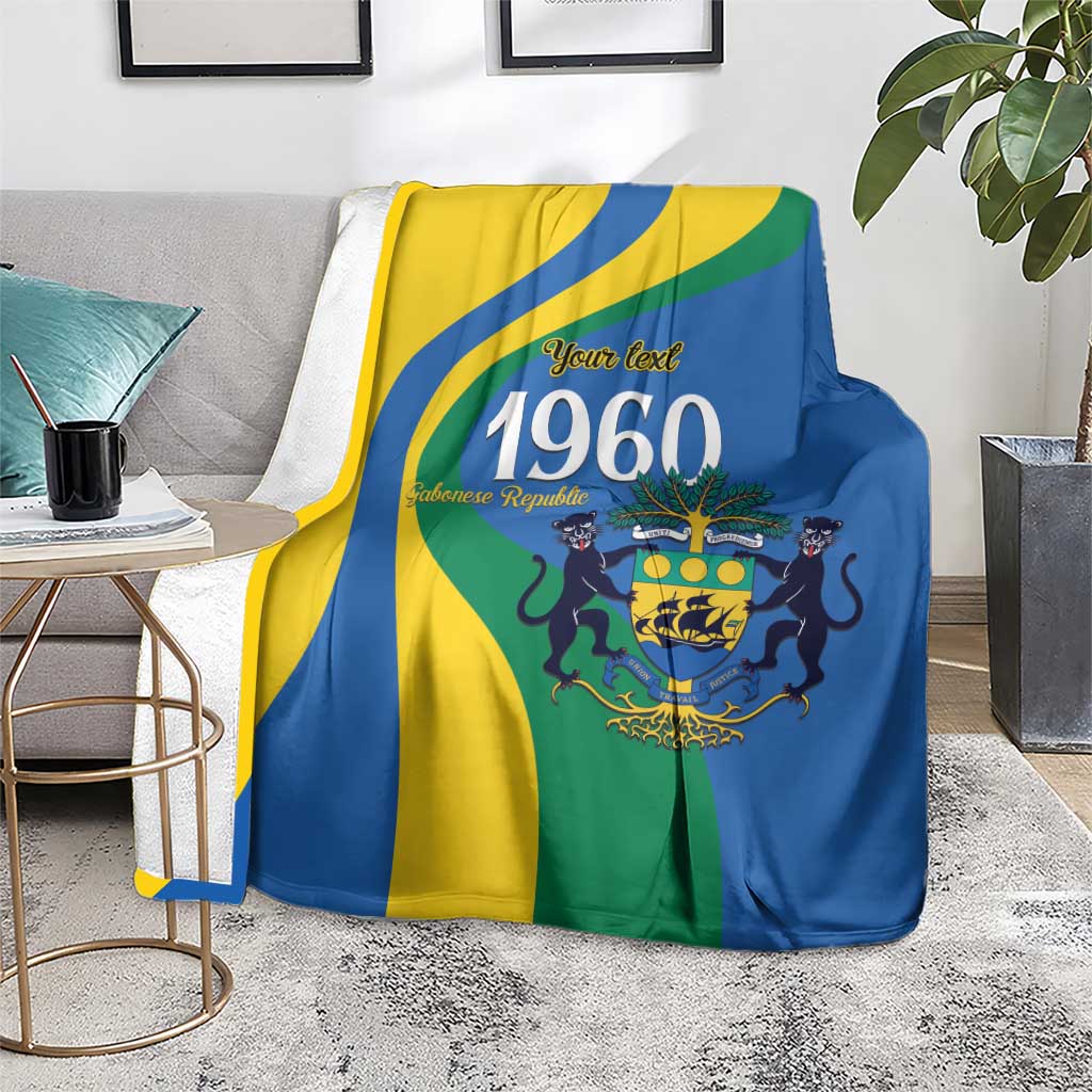 Personalized Gabon Independence Day 1960 Blanket Gabonaise Coat of Arms - Wonder Print Shop