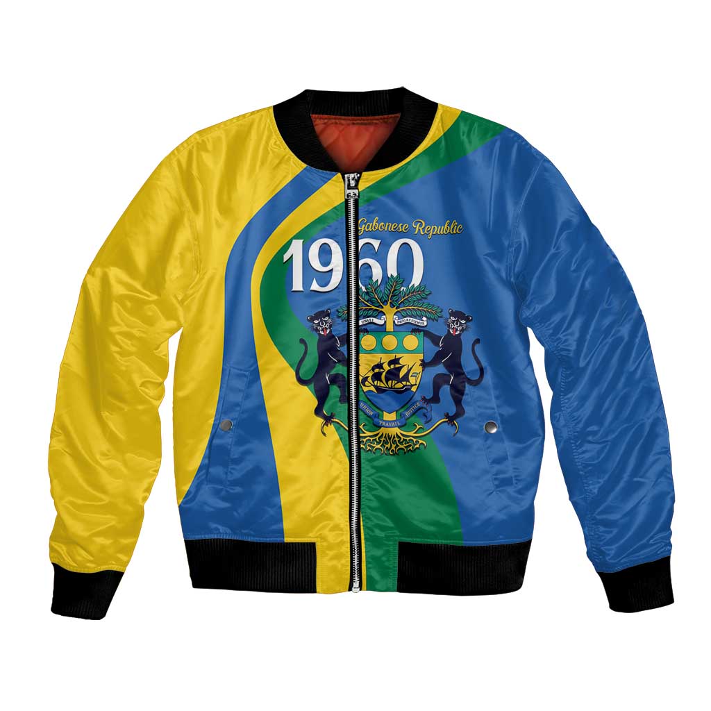 Personalized Gabon Independence Day 1960 Bomber Jacket Gabonaise Coat of Arms - Wonder Print Shop
