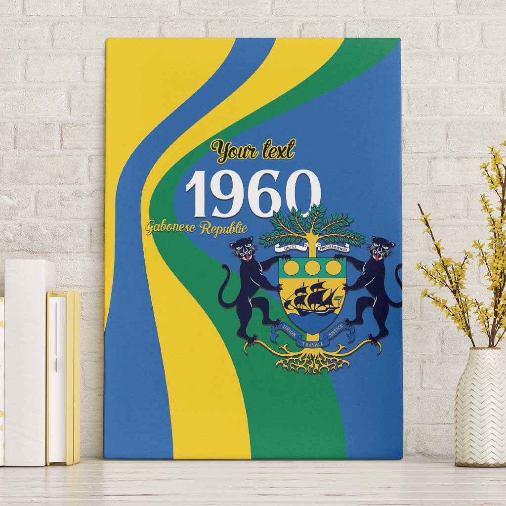 Personalized Gabon Independence Day 1960 Canvas Wall Art Gabonaise Coat of Arms - Wonder Print Shop