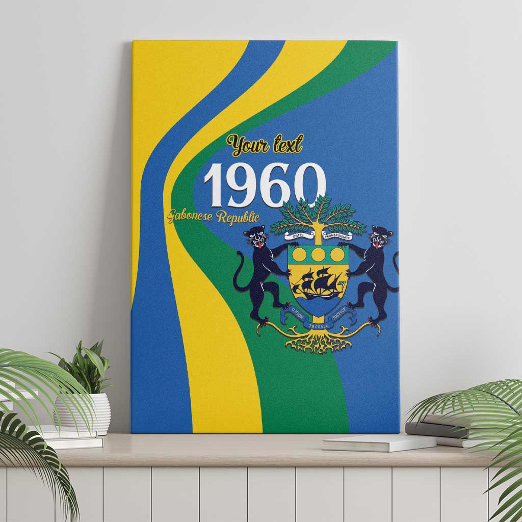 Personalized Gabon Independence Day 1960 Canvas Wall Art Gabonaise Coat of Arms - Wonder Print Shop