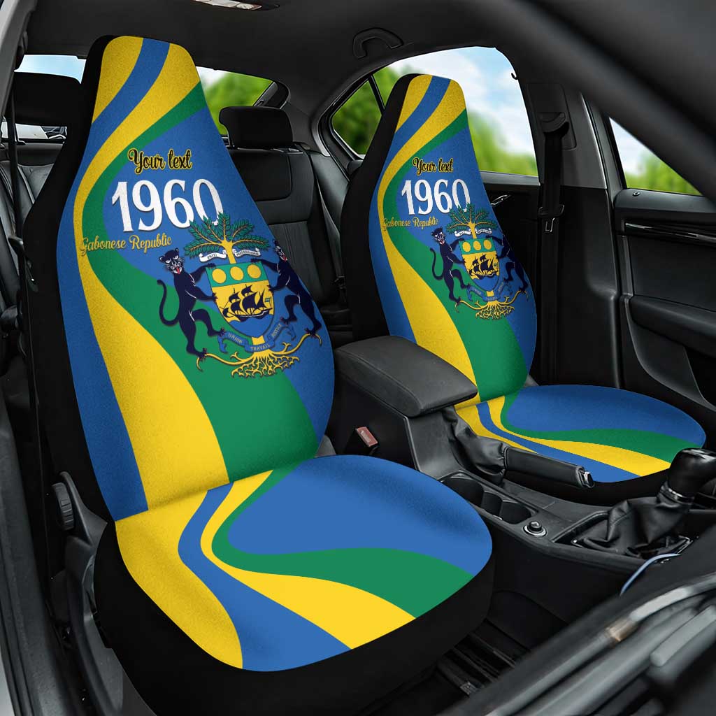 Personalized Gabon Independence Day 1960 Car Seat Cover Gabonaise Coat of Arms - Wonder Print Shop