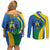Personalized Gabon Independence Day 1960 Couples Matching Off Shoulder Short Dress and Long Sleeve Button Shirt Gabonaise Coat of Arms - Wonder Print Shop