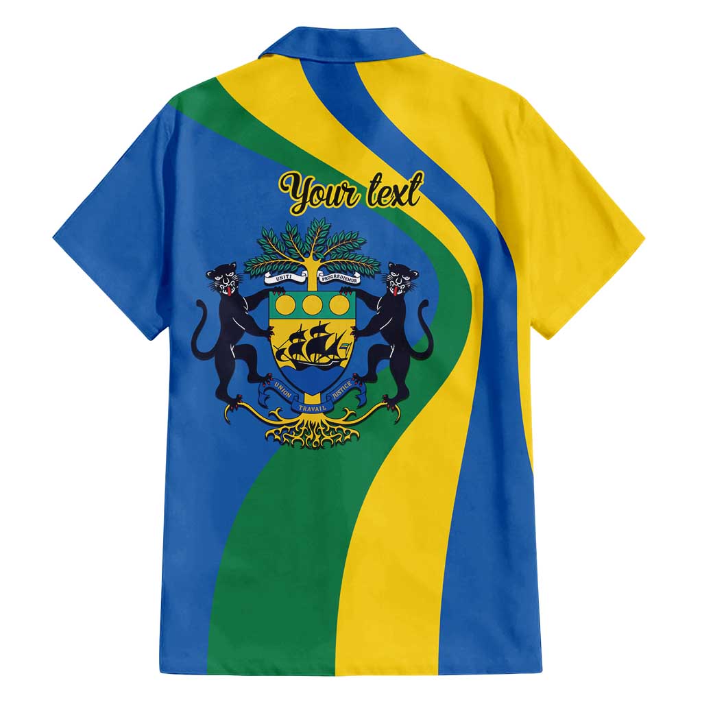 Personalized Gabon Independence Day 1960 Family Matching Off Shoulder Short Dress and Hawaiian Shirt Gabonaise Coat of Arms - Wonder Print Shop