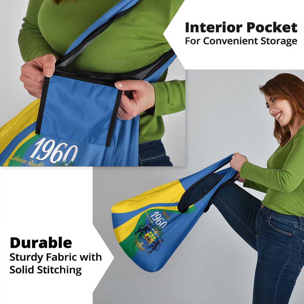 Personalized Gabon Independence Day 1960 Grocery Bag Gabonaise Coat of Arms - Wonder Print Shop