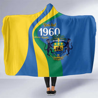 Personalized Gabon Independence Day 1960 Hooded Blanket Gabonaise Coat of Arms - Wonder Print Shop