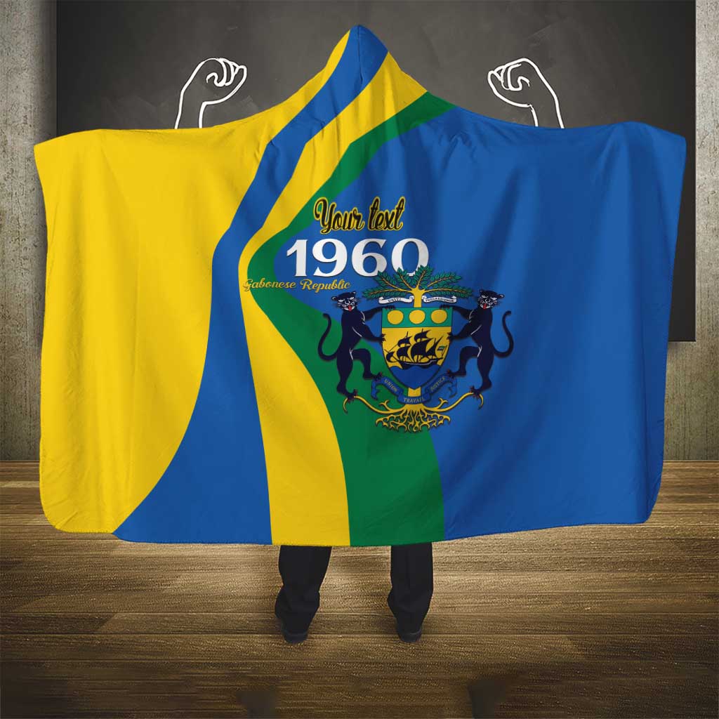 Personalized Gabon Independence Day 1960 Hooded Blanket Gabonaise Coat of Arms - Wonder Print Shop