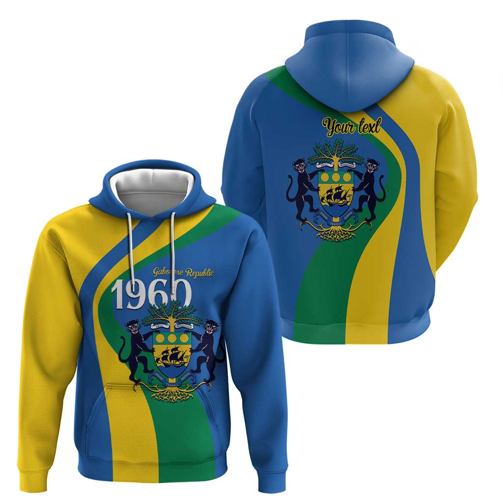 Personalized Gabon Independence Day 1960 Hoodie Gabonaise Coat of Arms - Wonder Print Shop