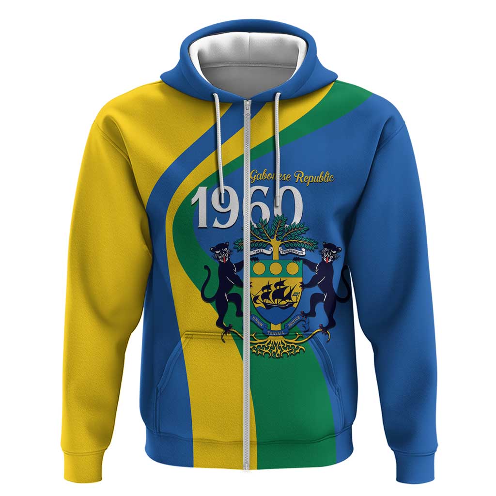 Personalized Gabon Independence Day 1960 Hoodie Gabonaise Coat of Arms - Wonder Print Shop