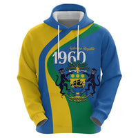 Personalized Gabon Independence Day 1960 Hoodie Gabonaise Coat of Arms - Wonder Print Shop